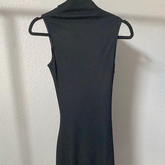 Helmut Lang NWT Sonar Wool Sleeveless Draped Asymmetrical Black Dress Size S - Picture 8 of 10